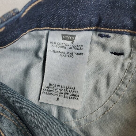 Levi's Dark Wash Button-Fly Jeans Shorts Size 8 - Picture 4 of 7
